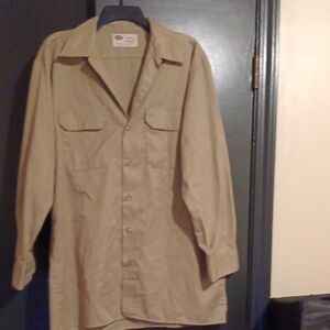 Vintage Khaki Button-Up Shirt